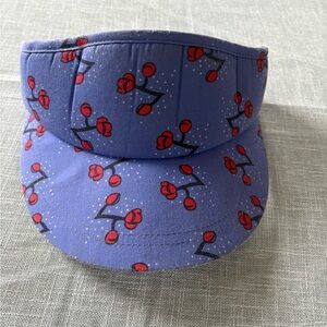 ANTHROPOLOGIE Blue & Red Floral Print Visor